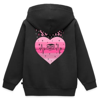 6. Geburtstag Lesen Bücher Buch Mädchen Tochter - Kinder Premium Organic Zip Hoodie - Schwarz - Hinten - AI Model Kid Male (0cm)