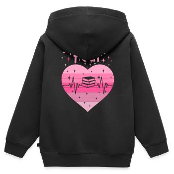 4. Geburtstag Lesen Bücher Buch Mädchen Tochter - Kinder Premium Organic Zip Hoodie - Schwarz - Hinten - AI Model Kid Male (0cm)
