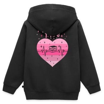 5. Geburtstag Lesen Bücher Buch Mädchen Tochter - Kinder Premium Organic Zip Hoodie - Schwarz - Hinten - AI Model Kid Male (0cm)