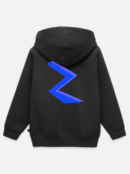 ZickZack6 - Kinder Premium Organic Zip Hoodie - Schwarz