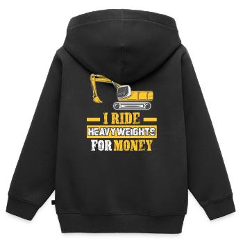 Bauarbeiter Bagger Job Crew Baustelle - Kinder Premium Organic Zip Hoodie - Schwarz - Hinten - AI Model Kid Male (0cm)
