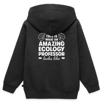 Amazing Ecology Professor - Kids Premium Organic Zip-up Hoodie - black - Back - AI Model Kid Male (0cm)