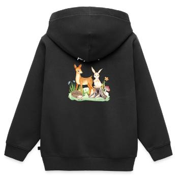 Animal deer rabbit hedgehog Alyssia - Kinder Premium Organic Zip Hoodie - Schwarz - Hinten - AI Model Kid Male (0cm)