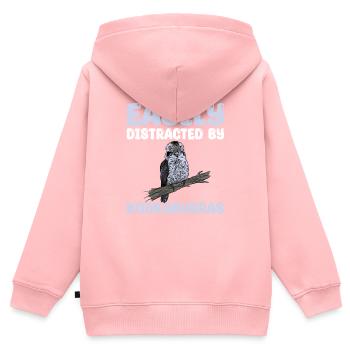 Martin-chasseur géant - Sweat Premium à capuche zippé enfant bio - rose - Dos - AI Model Kid Female (0cm)