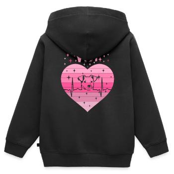 4. Geburtstag Hund Frauchen Mädchen Tochter - Kinder Premium Organic Zip Hoodie - Schwarz - Hinten - AI Model Kid Male (0cm)