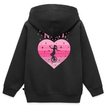 9. Geburtstag Einrad fahren Mädchen Tochter - Kinder Premium Organic Zip Hoodie - Schwarz - Hinten - AI Model Kid Male (0cm)