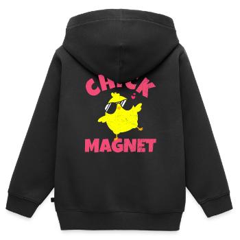 Chick Magnet Chick avec lunettes de soleil Populaire Funny - Sweat Premium à capuche zippé enfant bio - noir - Dos - AI Model Kid Male (0cm)