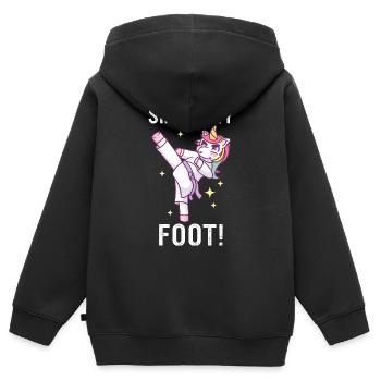 Karaté Karaté Combattant Arts Martiaux - Sweat Premium à capuche zippé enfant bio - noir - Dos - AI Model Kid Male (0cm)