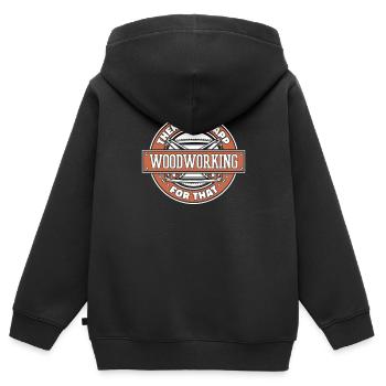 Menuisier Menuiserie - Sweat Premium à capuche zippé enfant bio - noir - Dos - AI Model Kid Male (0cm)