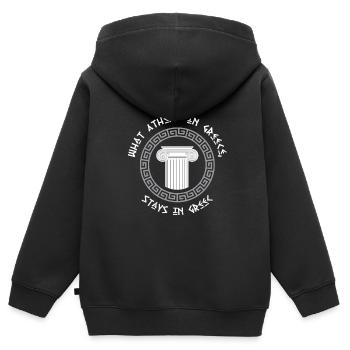 Antike Griechische Mythologie und Griechisches - Kinder Premium Organic Zip Hoodie - Schwarz - Hinten - AI Model Kid Male (0cm)