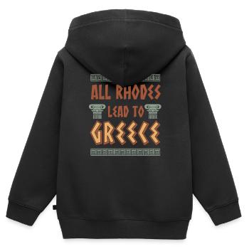 Antike Griechische Mythologie und Griechisches - Kinder Premium Organic Zip Hoodie - Schwarz - Hinten - AI Model Kid Male (0cm)