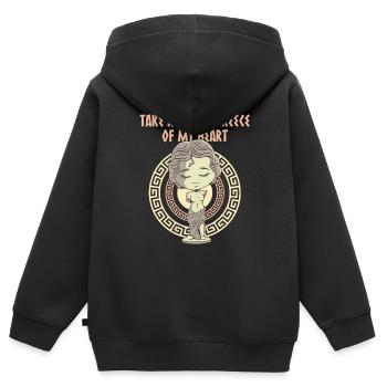 Antike Griechische Mythologie und Griechisches - Kinder Premium Organic Zip Hoodie - Schwarz - Hinten - AI Model Kid Male (0cm)