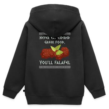 Antike Griechische Mythologie und Griechisches - Kinder Premium Organic Zip Hoodie - Schwarz - Hinten - AI Model Kid Male (0cm)