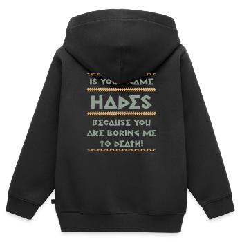 Antike Griechisches Mythologie und Griechischer - Kinder Premium Organic Zip Hoodie - Schwarz - Hinten - AI Model Kid Male (0cm)