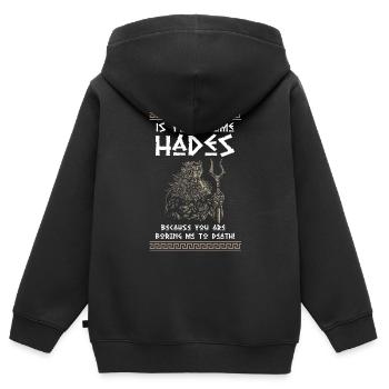 Antike Griechisches Mythologie und Griechischer - Kinder Premium Organic Zip Hoodie - Schwarz - Hinten - AI Model Kid Male (0cm)