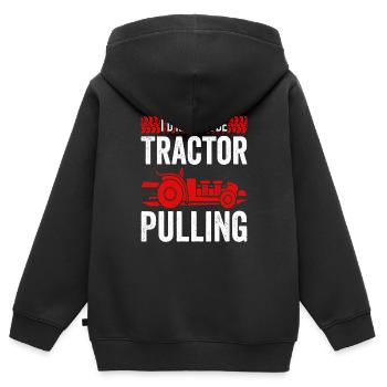 LKW-Ziehen Ich wäre lieber Traktor-Ziehen - Kinder Premium Organic Zip Hoodie - Schwarz - Hinten - AI Model Kid Male (0cm)