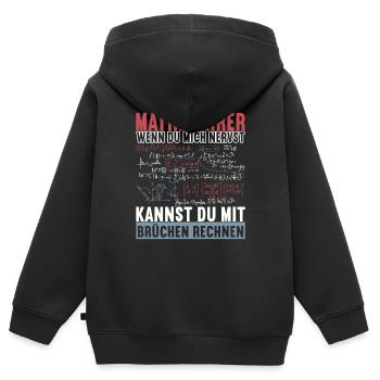 Mathe Mathelehrer - Kinder Premium Organic Zip Hoodie - Schwarz - Hinten - AI Model Kid Male (0cm)