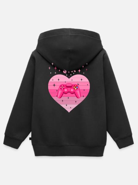 Mädchen Tochter 6. Geburstag Gaming Controller - Kinder Premium Organic Zip Hoodie - Schwarz