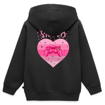 Mädchen Tochter 7. Geburstag Gaming Controller - Kinder Premium Organic Zip Hoodie - Schwarz - Hinten - AI Model Kid Male (0cm)