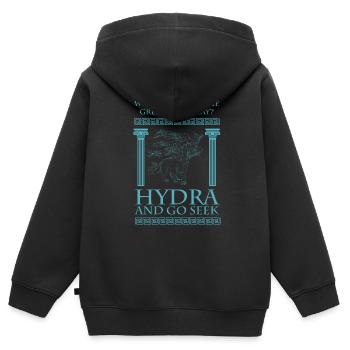 Antike Griechisches Mythologie und Griechischer - Kinder Premium Organic Zip Hoodie - Schwarz - Hinten - AI Model Kid Male (0cm)