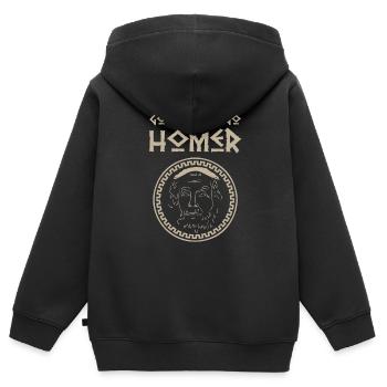 Antike Griechisches Mythologie und Griechischer - Kinder Premium Organic Zip Hoodie - Schwarz - Hinten - AI Model Kid Male (0cm)