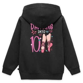 Ballettschuhe Tanzballerina 10 Ballett Geburtstag - Kinder Premium Organic Zip Hoodie - Schwarz - Hinten - AI Model Kid Male (0cm)
