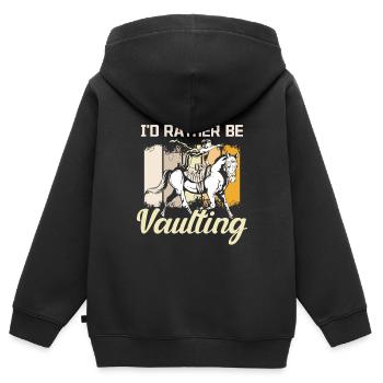 Je préfère voûter - Sweat Premium à capuche zippé enfant bio - noir - Dos - AI Model Kid Male (0cm)