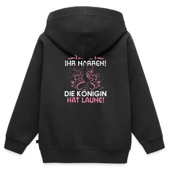 Tanzt! Die Königin hat Laune! - Tänzerin Tanzen - Kinder Premium Organic Zip Hoodie - Schwarz - Hinten - AI Model Kid Male (0cm)