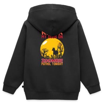 Entspannen Sie sich My Dogs auf Zombie-Benzin heute Abend Halloween - Kinder Premium Organic Zip Hoodie - Schwarz - Hinten - AI Model Kid Male (0cm)