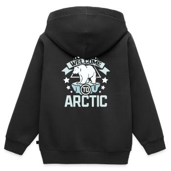 Bienvenue dans l’Arctique - Sweat Premium à capuche zippé enfant bio - noir - Dos - AI Model Kid Male (0cm)