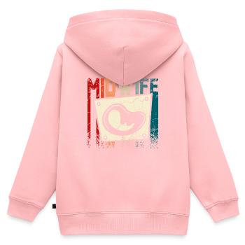 Retro Vintage Midwife - Kinder Premium Organic Zip Hoodie - Rosa - Hinten - AI Model Kid Female (0cm)