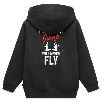 Those Who Don't Jump Will Never Fly Cool Skydiving - Kinder Premium Organic Zip Hoodie - Schwarz - Hinten - AI Model Kid Male (0cm)