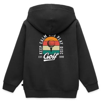 keep calm - Kinder Premium Organic Zip Hoodie - Schwarz - Hinten - AI Model Kid Male (0cm)
