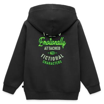 Je suis trop émotionnellement - Sweat Premium à capuche zippé enfant bio - noir - Dos - AI Model Kid Male (0cm)