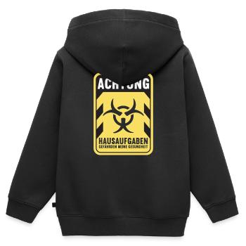 Hausaufgaben Schüler - Kinder Premium Organic Zip Hoodie - Schwarz - Hinten - AI Model Kid Male (0cm)
