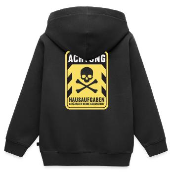 Hausaufgaben Schüler - Kinder Premium Organic Zip Hoodie - Schwarz - Hinten - AI Model Kid Male (0cm)