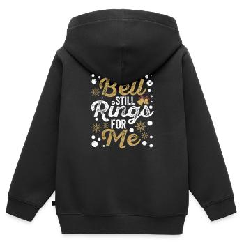 Die Glocke läutet immer noch für mich Xmas PJs - Kinder Premium Organic Zip Hoodie - Schwarz - Hinten - AI Model Kid Male (0cm)