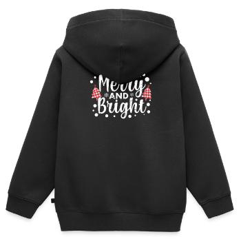 Merry and Bright Amazing Xmas PJs Lustige - Kinder Premium Organic Zip Hoodie - Schwarz - Hinten - AI Model Kid Male (0cm)