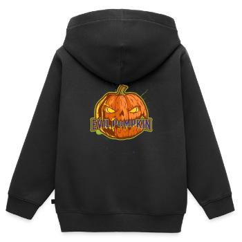 EVIL Pumpkin T-shirt *Halloween* - Kinder Premium Organic Zip Hoodie - Schwarz - Hinten - AI Model Kid Male (0cm)