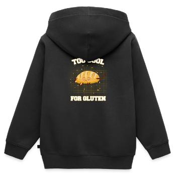Kawaii Bread Gluten Free Too Cool For Gluten - Kinder Premium Organic Zip Hoodie - Schwarz - Hinten - AI Model Kid Male (0cm)