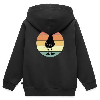 Mouette - Sweat Premium à capuche zippé enfant bio - noir - Dos - AI Model Kid Male (0cm)