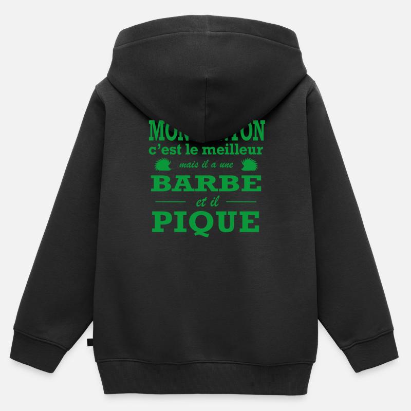 Meilleur tonton barbu - Sweat Premium à capuche zippé enfant bio - noir