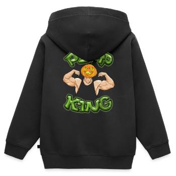 Roi des pompes - Sweat Premium à capuche zippé enfant bio - noir - Dos - AI Model Kid Male (0cm)
