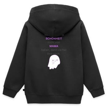 Mama ist die Schönste - Kinder Premium Organic Zip Hoodie - Schwarz - Hinten - AI Model Kid Male (0cm)
