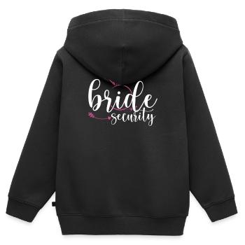 Bachelorette Party Bridesmaid Bride Security - Kids Premium Organic Zip-up Hoodie - black - Back - AI Model Kid Male (0cm)