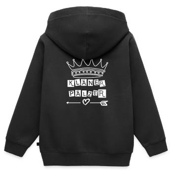 Kläner Pälzer - Kinder Premium Organic Zip Hoodie - Schwarz - Hinten - AI Model Kid Male (0cm)