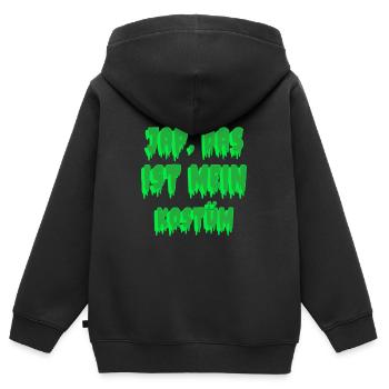 JAP DAS IST MEIN KOSTÜM *Happy Halloween* - Kinder Premium Organic Zip Hoodie - Schwarz - Hinten - AI Model Kid Male (0cm)