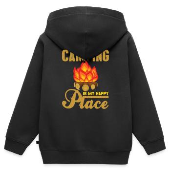 Camping Is My Happy Place Awesome Retro Camper - Kinder Premium Organic Zip Hoodie - Schwarz - Hinten - AI Model Kid Male (0cm)