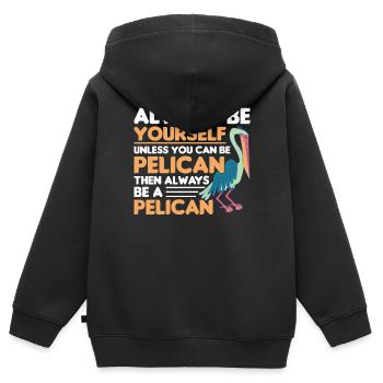 Pelikan Pelikane Vögel Wasservogel - Kinder Premium Organic Zip Hoodie - Schwarz - Hinten - AI Model Kid Male (0cm)