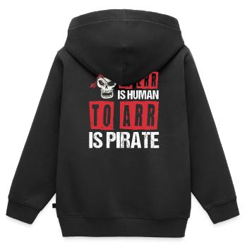 Corsaire de partie de crâne de pirate enfants - Sweat Premium à capuche zippé enfant bio - noir - Dos - AI Model Kid Male (0cm)